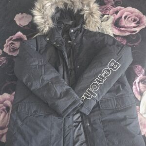 Bench Black Men's Puffer Jacket with Fur Hood